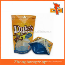 Laminated material and excelent printing plastic dog treat bag/dog food packaging bag with zipper